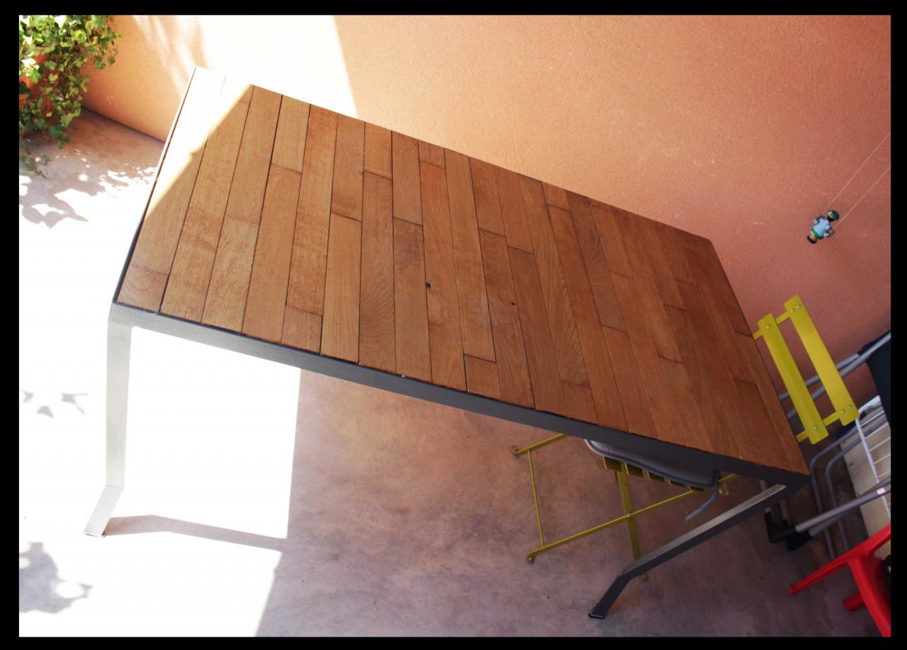 Table acier et bois